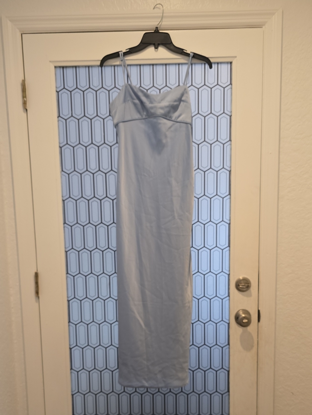 Wayf Light Blue Slip Maxi Dress